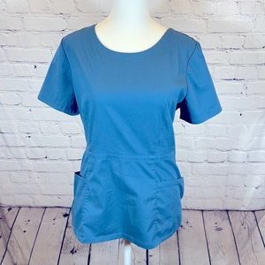 Jaanuu Peplum Scrub Top Size M